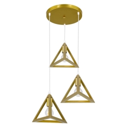 Φωτιστικό Οροφής Triangle 00620 E27 Φ49x130cm Gold GloboStar