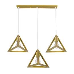 Φωτιστικό Οροφής Triangle 00625 E27 70x22x130cm Gold GloboStar