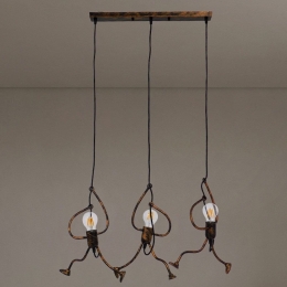 Φωτιστικό Οροφής Figure 10000979 E27 70x10x105cm Bronze GloboStar