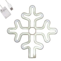 Χριστουγεννιάτικη Επιτοίχια Φιγούρα Snowflake Led 78581 25,5x25x16cm Με Μπαταρίες 5W 6000K White Glo