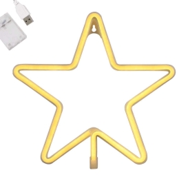 Χριστουγεννιάτικη Επιτοίχια Φιγούρα Star Led 78585 27,5x27,5x1,5cm Με Μπαταρίες 5W 2700K White Globo