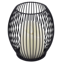 Φανάρι Με Διακοσμητικό Κερί Candle Led 76495 Φ14x16cm Με Μπαταρία & Χειριστήριο Dimmable 2700K Black Αλουμίνιο