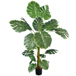 Τεχνητό Δέντρο Monstera 20007 Φ120x160cm Green-Brown Globostar Πολυαιθυλένιο,Ύφασμα