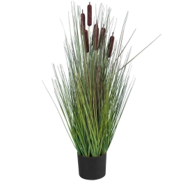 Τεχνητό Φυτό Typha Angustifolia Grass 20069 Φ45x90cm Green-Brown GloboStar PVC