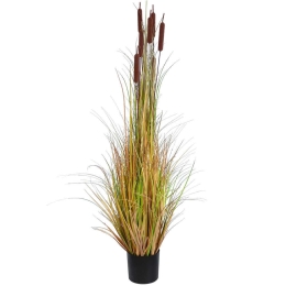 Τεχνητό Φυτό Typha Angustifolia Grass 20114 Φ80x150cm Multi GloboStar PVC