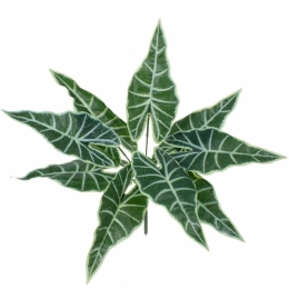 Τεχνητό Κλαδί-Φυτό Alocasia 78225 43cm Green GloboStar Πλαστικό, Ύφασμα