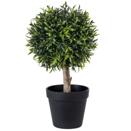 Τεχνητό Φυτό Φίκος Μπενζαμίνη 20397 35cm Beige-Green Globostar Πολυαιθυλένιο,Ξύλο