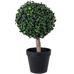 Τεχνητό Φυτό Πυξός 20404 35cm Beige-Green Globostar Πολυαιθυλένιο,Ξύλο