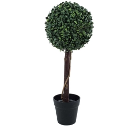 Τεχνητό Φυτό Πυξός 20405 60cm Brown-Green Globostar Polyethylene,Wood