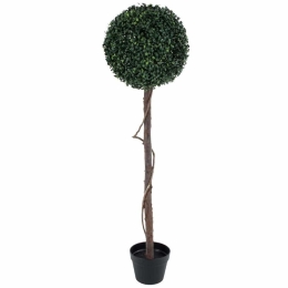 Τεχνητό Δέντρο Πυξός 20407 120cm Beige-Green Globostar Πολυαιθυλένιο,Ξύλο