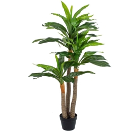 Τεχνητό Δέντρο Δράκαινα Γιούκα 20422 120cm Beige-Green Globostar Πολυαιθυλένιο,Ύφασμα