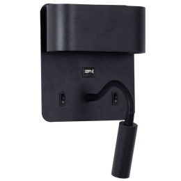 Φωτιστικό Τοίχου - Απλίκα Με Φορτιστή Usb Ibis 61367 10x6,1x18cm Led 1100lm 10W 4500K Black Globostar