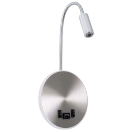 Φωτιστικό Τοίχου - Απλίκα Με Φορτιστή Usb Goose 60884 15,5x15x30,5cm Led 600lm 6W 4500K Nickel Globostar
