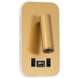 Φωτιστικό Τοίχου - Απλίκα Με Φορτιστή Usb Lady-O 61366 10,5x10x18,5cm Led 1000lm 10W 4500K Gold Globostar