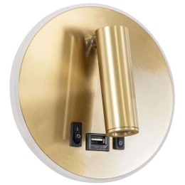 Φωτιστικό Τοίχου - Απλίκα Με Φορτιστή Usb Lady-R 60940 Φ15x7cm Led 600lm 6W 4500K Gold Globostar