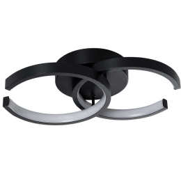 Φωτιστικό Οροφής - Πλαφονιέρα Eva 61067 33x21x7cm Dim Led 1920lm 16W Black GloboStar