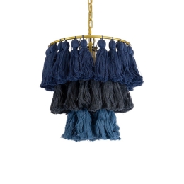 Φωτιστικό Οροφής Κρεμαστό Missoula 02085 Boho 1xE27 IP20 30x40cm Blue-Black GloboStar
