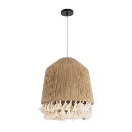 Φωτιστικό Οροφής Κρεμαστό Huan 02092 Boho 1xE27 IP20 40x45cm Beige-White GloboStar