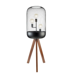 Φωτιστικό Δαπέδου TF503F130BK 3ΧΕ27 D54XH130 Black Aca Decor Μέταλλο,Ξύλο