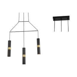 Φωτιστικό Οροφής - Ράγα HM853P66BK 3XGU10 66X8XH150 Black Aca Decor Μέταλλο
