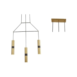 Φωτιστικό Οροφής - Ράγα HM853P66BR 3XGU10 66X8XH150 Brass Aca Decor Μέταλλο