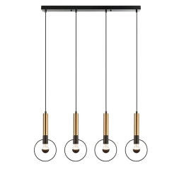 Φωτιστικό Οροφής - Ράγα HL39974P94BB 4ΧΕ27 93X18ΧΗ116 Brass-Black Aca Decor Μέταλλο