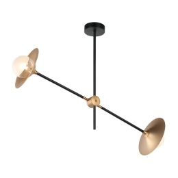 Φωτιστικό Οροφής - Ράγα HL4322C84BB 2ΧG9 85X20ΧΗ51 Brass-Black Aca Decor Μέταλλο,Γυαλί