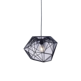 Φωτιστικό Οροφής EF07P142BK 1ΧΕ27D42XH120 Black Aca Decor Μέταλλο,Ύφασμα