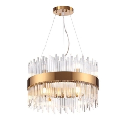 Φωτιστικό Οροφής EG18412P50AB 12XG9 D50XH110 Brass Aca Decor Crystal, Metal