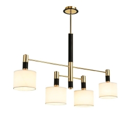 Φωτιστικό Οροφής EG224P100BG 4ΧΕ14 D100XH83 Gold-Black Aca Decor Μέταλλο,Ύφασμα