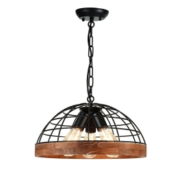 Φωτιστικό Οροφής EG843P40B 3ΧΕ27 D40XH120 Black Aca Decor Μέταλλο,Ξύλο