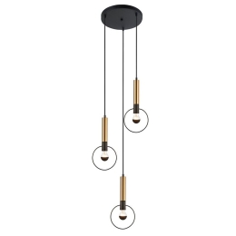 Φωτιστικό Οροφής HL39973P44BB 3ΧΕ27 D44ΧΗ136 Brass-Black Aca Decor Μέταλλο