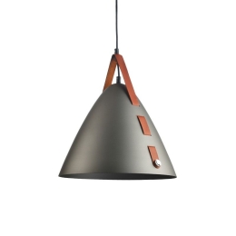 Φωτιστικό Οροφής HL41441P33BN 1ΧΕ27 D33XH100 Black Aca Decor Μέταλλο, Δέρμα
