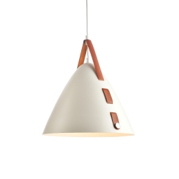 Φωτιστικό Οροφής HL41441P33WH 1ΧΕ27 D33XH100 White Aca Decor Μέταλλο, Δέρμα