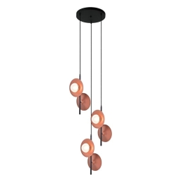 Φωτιστικό Οροφής HL4306P53BC 6ΧG9 52Χ52ΧΗ138 Copper-Black Aca Decor Μέταλλο,Γυαλί