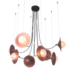 Φωτιστικό Οροφής HL4308P81BC 8ΧG9 81Χ81ΧΗ122 Copper-Black Aca Decor Μέταλλο,Γυαλί