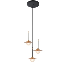 Φωτιστικό Οροφής HL4313P35BB 3ΧG9 D45ΧΗ106 Brass-Black Aca Decor Μέταλλο,Γυαλί