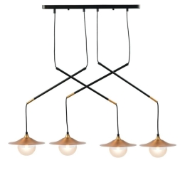 Φωτιστικό Οροφής HL4314P96BB 4ΧG9 97X20ΧΗ128 Brass-Black Aca Decor Μέταλλο,Γυαλί