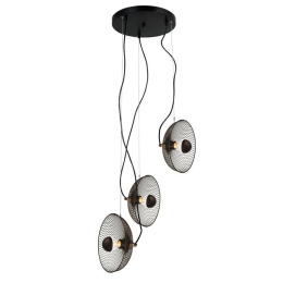 Φωτιστικό Οροφής HL45843P40B 3ΧΕ27 D31ΧΗ115 Black Aca Decor Μέταλλο
