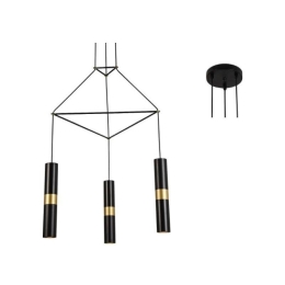 Φωτιστικό Οροφής HM853P56BK 3XGU10 56X49XH150 Black Aca Decor Μέταλλο