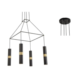 Φωτιστικό Οροφής HM854P56BK 4XGU10 56X56XH150 Black Aca Decor Μέταλλο