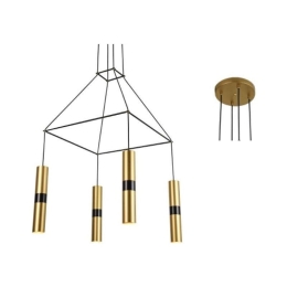 Φωτιστικό Οροφής HM854P56BR 4XGU10 56X56XH150 Brass Aca Decor Μέταλλο