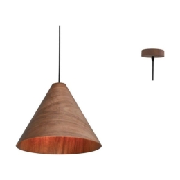 Φωτιστικό Οροφής MQ18P133WW 1Χ E27 D33XH180 Walnut Aca Decor Ξύλο