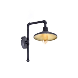 Φωτιστικό Τοίχου - Απλίκα AR4171W39BG 1ΧΕ27 33Χ22Χ39 Black-Gold Aca Decor Μέταλλο