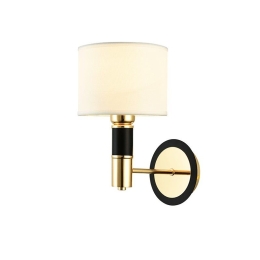 Φωτιστικό Τοίχου - Απλίκα EG221W29BG 1ΧΕ14 23X16X29 Gold-Black Aca Decor Μέταλλο,Ύφασμα