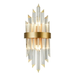 Φωτιστικό Τοίχου - Απλίκα EG6172W54CG 2XE14 22X13X54 Gold Aca Decor Κρύσταλλο,Μέταλλο