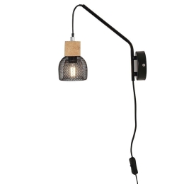 Φωτιστικό Τοίχου - Απλίκα GN51W1CB 1ΧΕ14 9Χ24Χ24 Black Aca Decor Μέταλλο