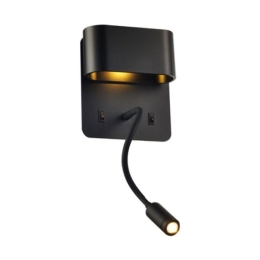 Φωτιστικό Τοίχου - Απλίκα Led V86LEDW45BK 8W 3000K 640lm 16Χ9Χ45 Black Aca Decor Μέταλλο