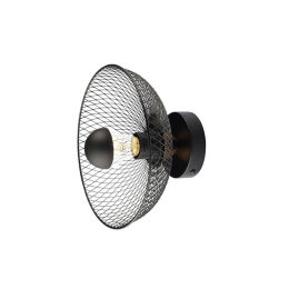 Φωτιστικό Τοίχου - Οροφής HL45841W25B 1ΧΕ27 D24Χ12 Black Aca Decor Μέταλλο
