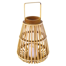 Φανάρι Μπαμπού Με Κερί Led F0711111 Strudel Natural Aca Decor Bamboo
